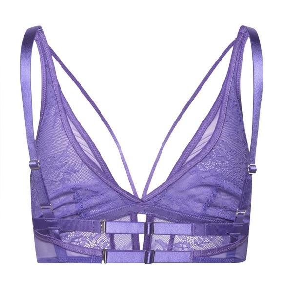 Hunkemoller Lace Bralette In Blue Iris - Picture 3 of 6